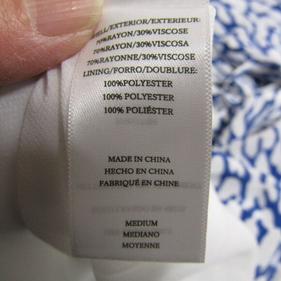 RAILS Blue Cobalt Leopard Tiered Midi Boho Peasant Greek Islands Dress M - Picture 10 of 12